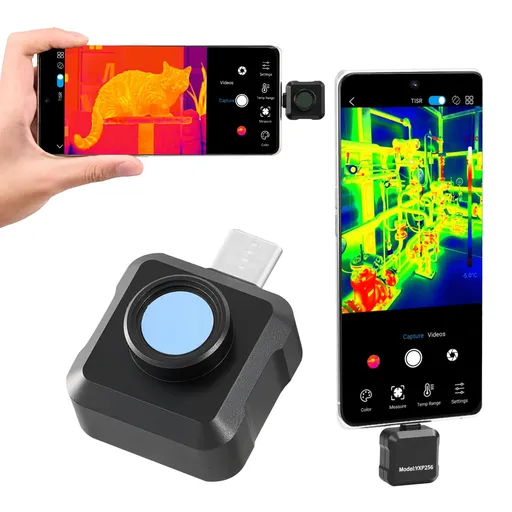 Thermal Imaging Camera for Android, 512 x 384 TISR Super Resolution, 25HZ Refresh Rate Infrared Thermal Imager for Smartphone Tablet, 256 x 192 IR Resolution, -20°C to 550°C & 15 Color Palettes