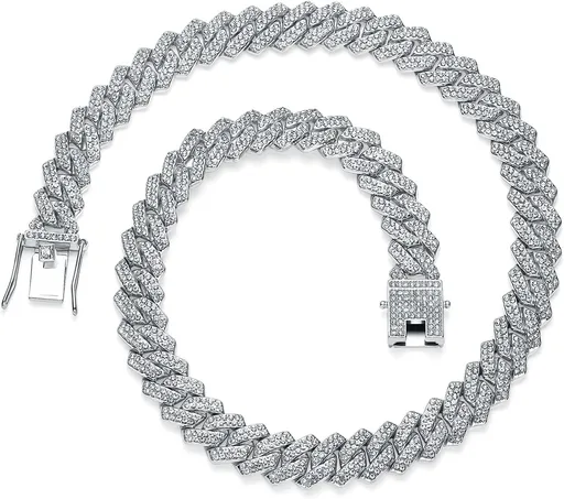 13mm Cuban Link Chain For Men Women Iced Out Chain Miami Cuban Necklace Bling Diamond Chains Hip Hop Jewelry