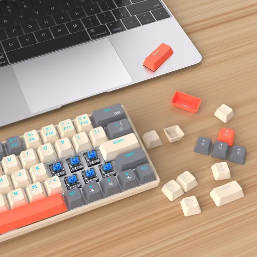 Portable Mechanical Gaming Keyboard, Compact 68 Keys Mini Wired Office Keyboard Office Keyboard for Win/Mac/PC/Laptop