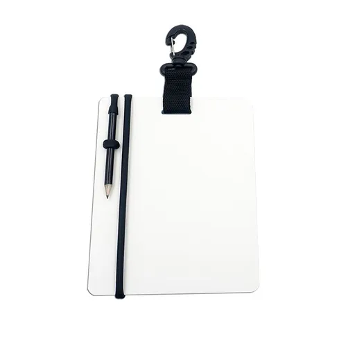Diving writing board equipment with rotating clip and pencil, suitable for water sports such as diving and swimming