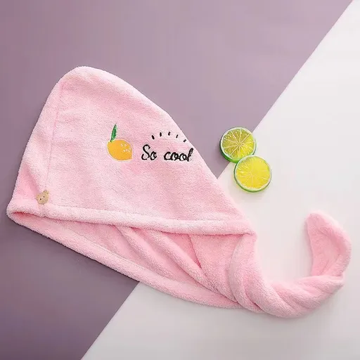 Ladies' Soft Quick-Dry Shower Cap Towel - Delicate Embroidery, Essential for a Refreshing Bath(PINK)