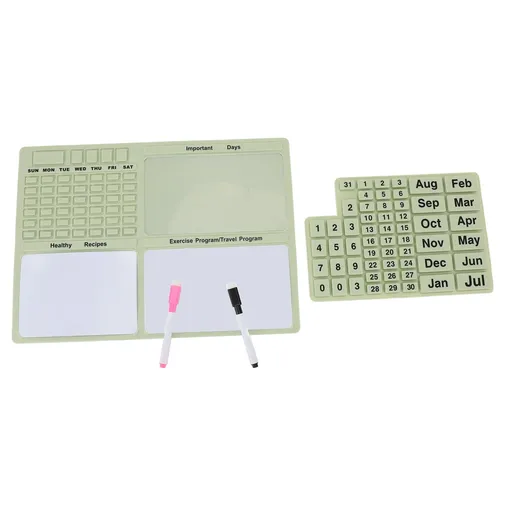 Magnetic Silicone Calendar Reusable Message Board with Pen Detachable Fridge Calendar for 2024 2025 2026