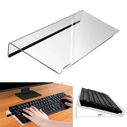 Acrylic Ergonomic Keyboard Stand for Desk Use, Acrylic Keyboard Stand, Ergonomic Tilt for Comfort, Non-Slip Base for Home Office Use, Limited Time Clearance!
