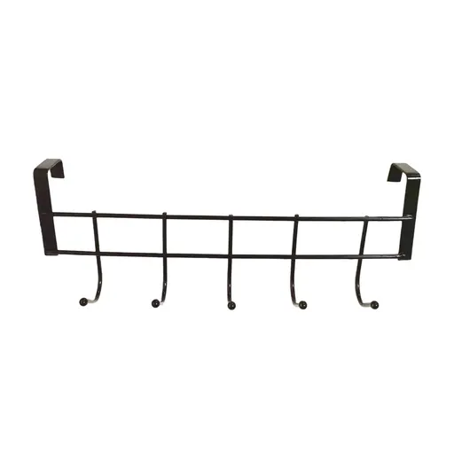 6 Pieces Over The Door Hooks For Hanging, Over The Door Hanger, Over The Door Organizer, Over The Door Towel Rack For Bathroom With 5, Black