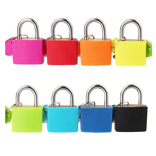 8 Pc Metal Padlock Solid Brass Luggage, Backpack, Diary, Jewelry Box, Crafts, School Teaching Lock with Key and Durable Cover