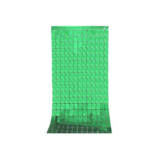 Rectangle Tinsel Curtain Shimmer Wall Backdrop 2M Length Party Decoration Sequin - Green
