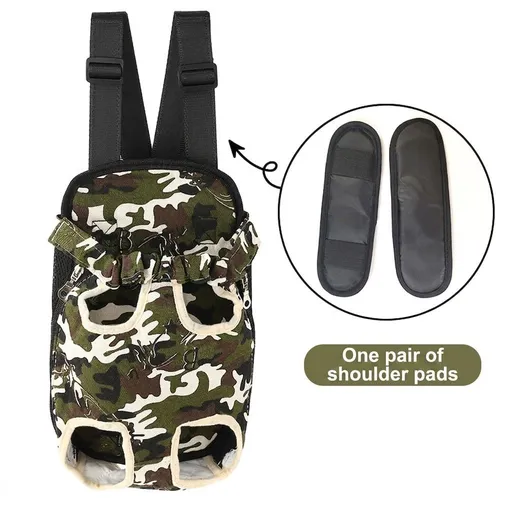 Portable Pet Front Chest Backpack for Small Dogs and Cats – Hands-Free Travel Carrier with Adjustable Straps, Breathable Mesh, and Padded Shoulder Pads for Comfortable Outdoor Adventures (L, DarkGreen)