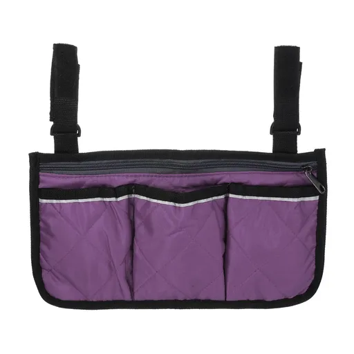 Walker or Scooter Bag with Key Rings | Wheelchair Armrest Accessories for Walker, Electric Scooter & Wheelchairs (Purple)