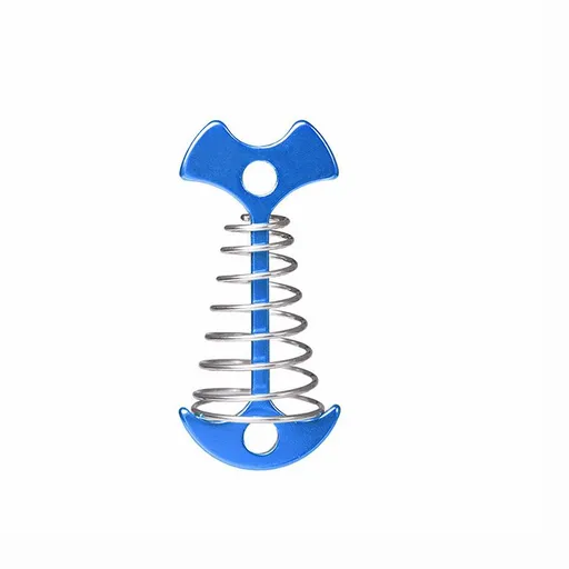 Blue Fishbone Spring Tent Pegs - 5 Pack Outdoor Camping Stakes for Tent Guy Lines, Canopy and Board Fixing