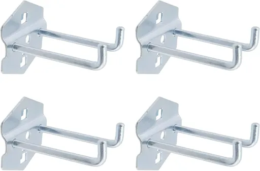 Pegboard Hooks Heavy Duty Metal Steel 3/8" Square Hole Peg Hooks Suitbale for 1.5" Spaced Pegboards Double Arm Wall Hooks for Organizing Tools in Home or Garage 3-inch Length -6pcs