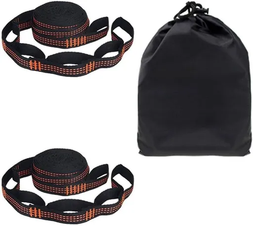 2 Pcs/Set Hammock Straps Special Reinforced Polyester 5 High Load-Bearing Barbed Black Home Outdoor Straps