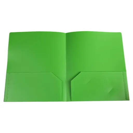 Plastic Folders with Pockets (1 Pack, 7Colors), Poly FoldersDurable Heavy Duty File Folders with Business Card Slot, 2-Pocket Folder for work and Office,Letter Size(Green) Green