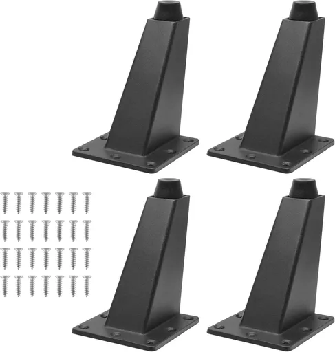 Sofa Legs Set of 4, Matte Black Replacement Couch Legs,3-3/4 Inch / 96mm Metal Furniture Legs for Cabinet Feet & DIY Furniture