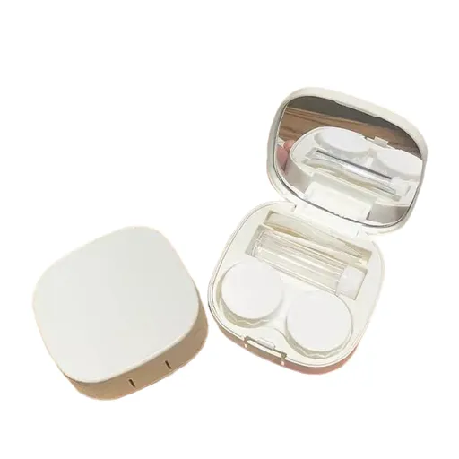 Case with Handmade Cute Contact Case with Tweezers Remover Tool Solution Bottle for Travel Outdoor Home Dormitory and Daily Use, Contact Lens Storage Box contact lens storage box Yellow