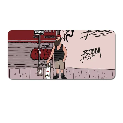 (80x30x0.4cm) Computer Desk Mat - Big Beard Uncle Series, Smooth Gaming Surface - Style 4