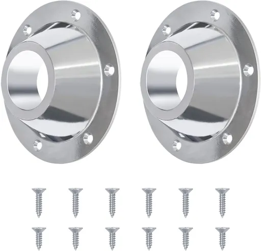 2-Pack RV Table Base Mount,Camper Aluminum RV Pedestal Table Leg Base Flange,Floor Mounting Bracket Flush Plate with 6 Installing Holes,Include Screws for Camper Trailer Motorhome