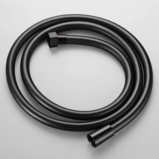 1.5m PVC Flexible Shower Hose for Bathroom Handheld Shower Head, 1/2" Thread, G1/2 Thread, leak-resistant use, Black Finish