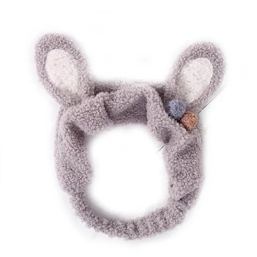 Hod Health & Home Fuzzy Bunny Hair Band Cute Rabbit Ears - Grey
