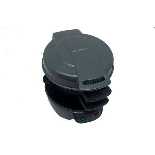 Electric Burger & Sandwich Maker for Home, Non-Stick Dual Heating Plates, Quick Breakfast Grill for Ham, Egg, and Toast, Compact Lightweight Design for Easy Everyday Meals (Grey)