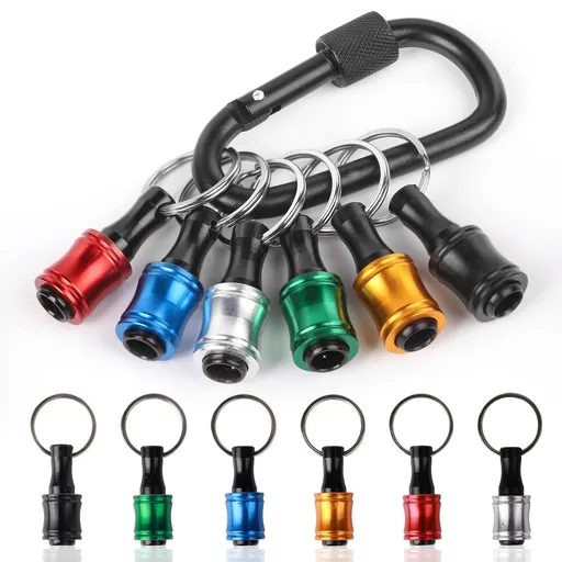 Bit Holder Keychain - Quick Release Bit Holder, 1/4 Hex Drill Bit Holder Gadgets for Men, Drill Bit Organizer1set