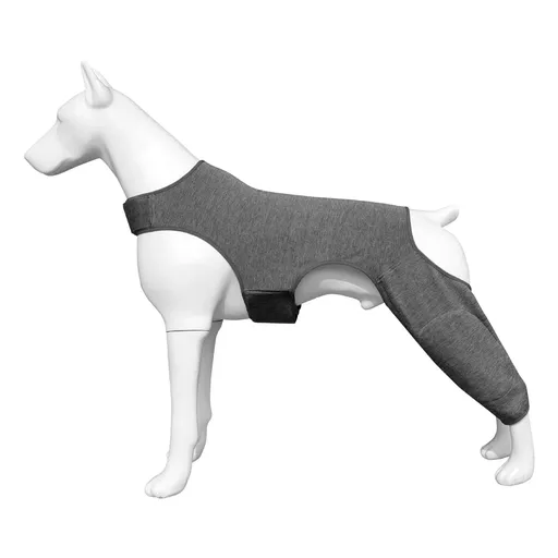 Right Left Leg Recovery Sleeve for Dogs Rear Legs, Pet Prevent Licking Wound Elbow Protector, Protective Wound Pants for Dogs for Sprain Arthritis Joint Care Grey L