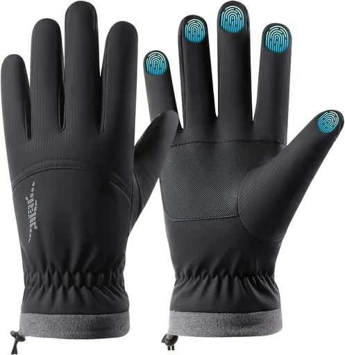 Ski Gloves Waterproof Touchscreen Winter Thermal Gloves Men Black L