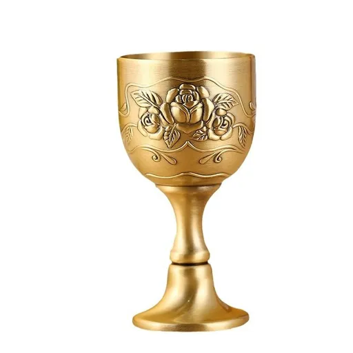 Chalice Goblet Gold Communion Cup Brass Wine Glass Offering for Church Holy Grail Cup Using it for an Altar Decoration Sturdiness