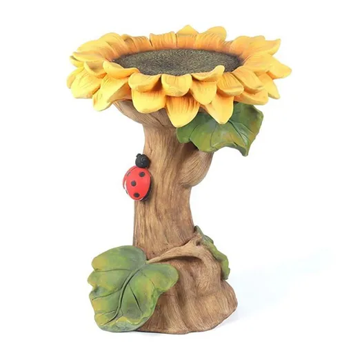 Bird Baths for Outdoors, Brown Pedestal Handmade, Antique Outdoor Garden Bird Bath Resin Birdbath Bowl, Handmade Gifts