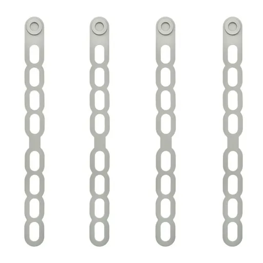 4 Pcs Silicone Latch Strap Tie for Slow Cooker Lid Lunch Box Bundling Organizing Black Gray