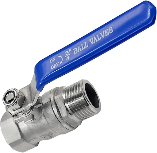 Stainless Steel Full Flow 3/4 Garden Hose Shut Off Valve GHT Thread Heavy Duty Connector