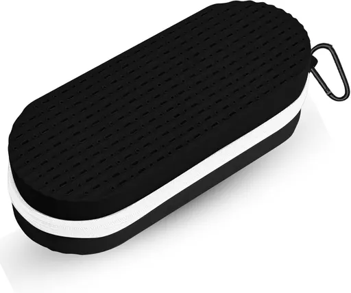 Swim Goggles Case with Drain Hole, Portable Zipper Eye Box with Hook for Goggles Sunglasses Eyeglass (Black)
