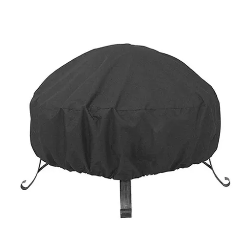 210D Outdoor Round Fire Pit Cover Garden BBQ Grill Bucket Pritector Waterproof - 122*46cm