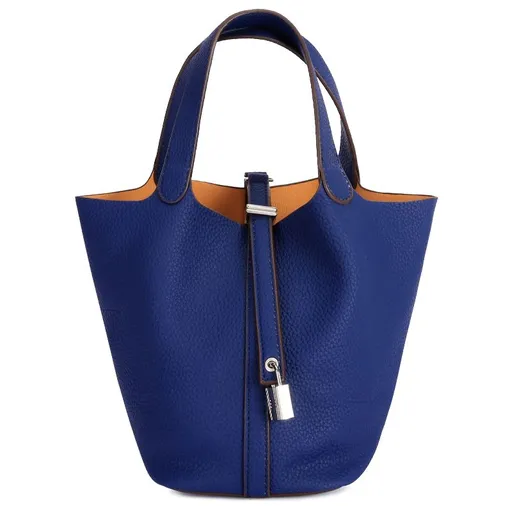 Tote Bag for Women Vegan Leather Bucket Purse for Women Top Handle Handbag Shoulder Bag-Blue
