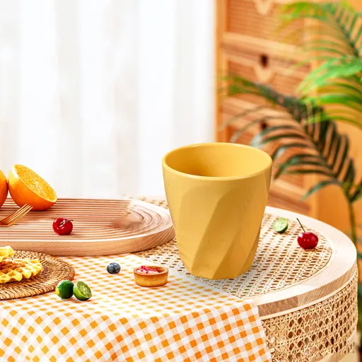 Unbreakable Plastic Cups Reusable Multi-Purpose Plastic Cups, Drinking Cup for Kitchen, Bpa-Free, Dishwasher and Microwave Safe Yellow