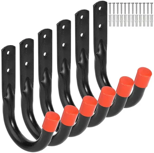 6 Pack Garage Hooks, Utility Hooks, Garage Hooks Heavy Duty Wall Hooks Heavy Duty Garage Storage Utility Hooks, (Small - 4 inch)
