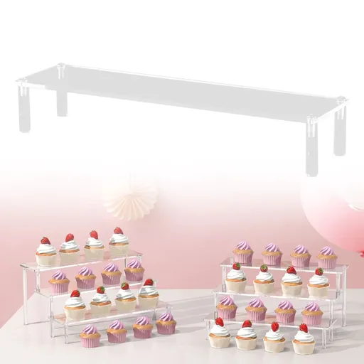 1-Tier Plastic Storage Shelf Rack, 11.8" Stackable Desktop Organizer Shelves, Bathroom Countertop Storage Rack, Kitchen Spice Organizer Shelf, Multipurpose Home Storage Shelving for Kitchen Office