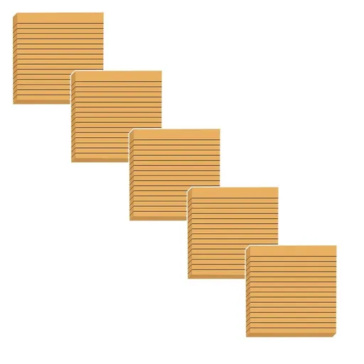 5Pcs Vintage Brown Transparent Striped Lined Sticky Notes with Strong Adhesive, Memo Pads Adhesive Notes for Officeplanning Journaling
