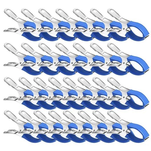 6/30Pcs Pool Cover Clips Stainless Steel Pool Cover Clamps For Above Ground Swimming Pool Wind Guard Clip Black 30pcs blue Blue