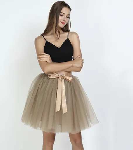 House Of Dasein Tulle Princess Tutu Skirt Women - Khaki