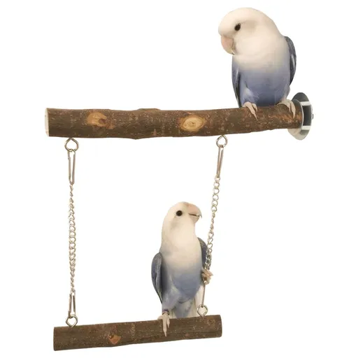 Bird Swing, Natural Wooden Parrot Cage Toys Bird Perch Stand for Parakeets Conures Lovebirds Bird Cage Accessories
