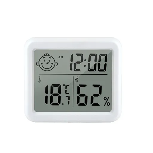 Digital Hygrometer Thermometer High Accuracy Indoor Temperature and Humidity Meter with Clock 3.2 Inch Display