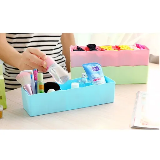 Drawer Organizer Box PP Stackable Pink for Underwear and Ties