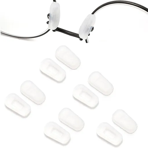 Eyeglass Nose Pads Covers Slip-on Silicone Glasses Nose Pad Anti Slip Soft Nose Pads for Eyeglasses Repair Kit(5 Pairs), Clear/S