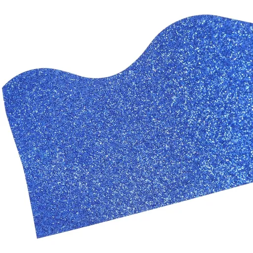 Glitter Bulletin Board Borders Blue Paper Decorative Trim for Classroom and Notice Board 1 Roll