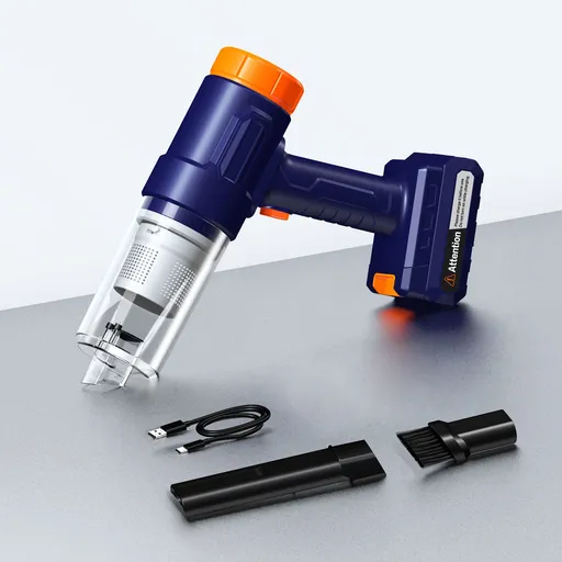 cordless car vacuum, handheld car vacuum, detachable battery vacuum, strong suction car vacuum, car cleaning, car vacuum Australia, portable vacuum cleaner, car interior cleaner - Blue orange - Size L