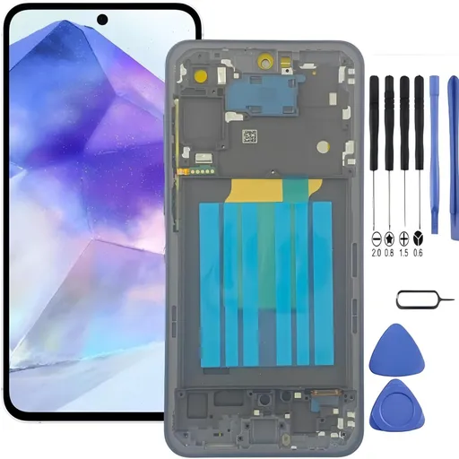Samsung Galaxy A56 5G Screen Replacement with Frame, 6.7" 120Hz Super AMOLED Flat Touch Digitizer, Complete Disassembly Repair Tool Kit for SM-A566U SM-A566U1 SM-A566W SM-A566B SM-A566E SM-A5660