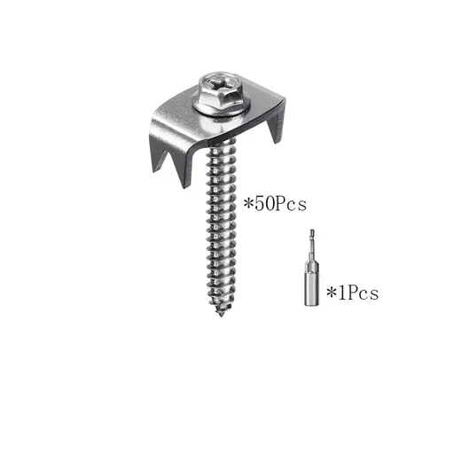 Fence Staples, 304 Stainless Steel Fence Nails for Softwood, Reusable Wire Fence Staples Screws for Mesh and Woven Fencing, 50pcs Fence Fasteners with Wire Fixer Hold Wire Firmly