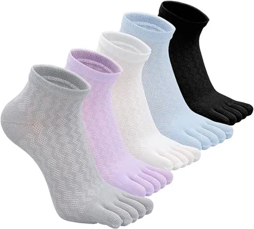 5 pairs of toe socks - Breathable - Round toe socks - Women - Orthopedic compression toe socks for women - Running socks - Yoga socks - Comfort socks - Cotton