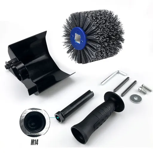 Nylon Abrasive Wire Drum Polishing Wheel for Portable Belt Sander and Angle Grinder, Rotary Brush for Wood Sanding, Metal Drawing, Rust Removal, Deburring and Surface Finishing (M14 Angle Grinder Conversion Kit)