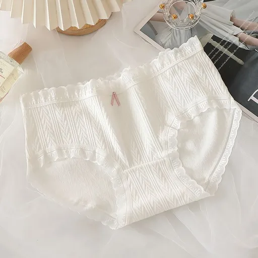 Women Cotton Mid Waist Jacquard Bow Briefs White L Size: L; Recommended weight (kg): 54 - 61; Waist (cm): 70 - 76; Hip (cm): 90 - 94; Suitable fit: slightly full build